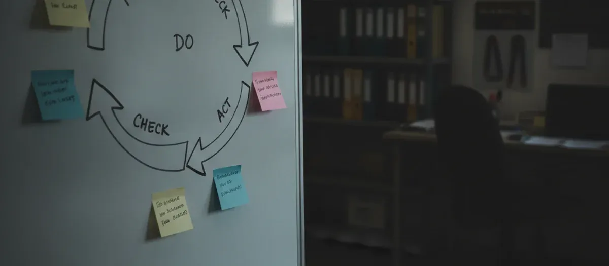 PDCA-Verbesserungskreis-Illustration (Plan, Do, Check, Act)