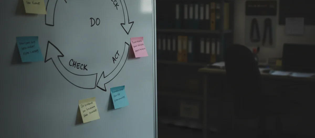 PDCA-Verbesserungskreis-Illustration (Plan, Do, Check, Act)